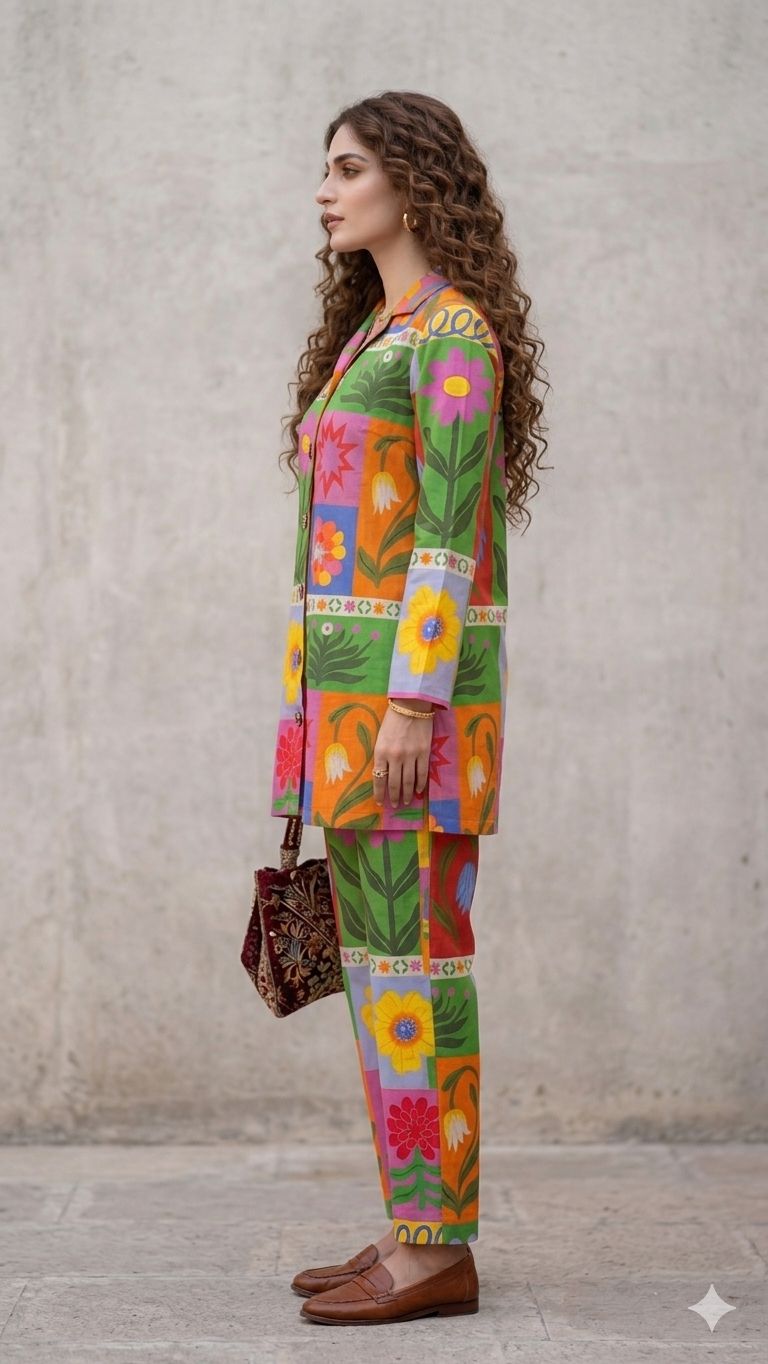 Lawn Co-Ord Set Vol-682