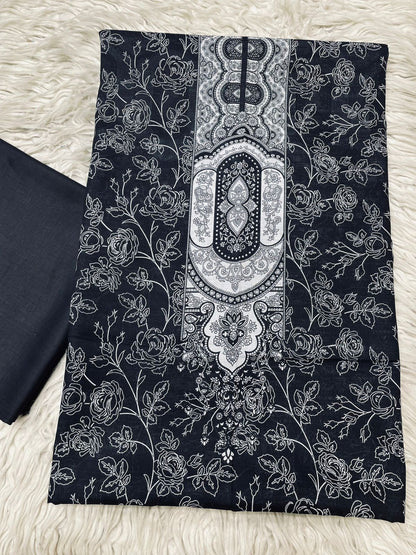 2Pc Bin Noor Fab Lawn Kameez & Dyed Trouser Suit Vol-63
