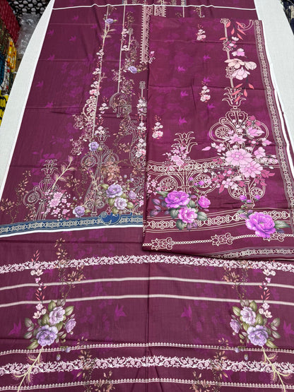 2Pc Linen Kameez & Dupatta Suit - 0081