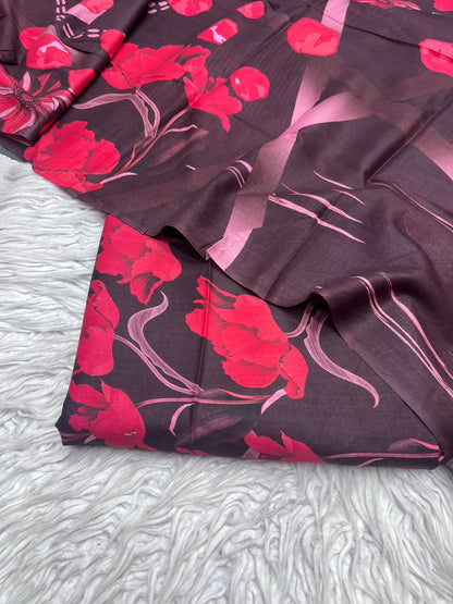 3Pc Viscose Printed Unstitced Suit Vol-376