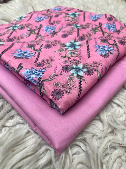 2Pc Printed Lawn Unstitched Suit 0180
