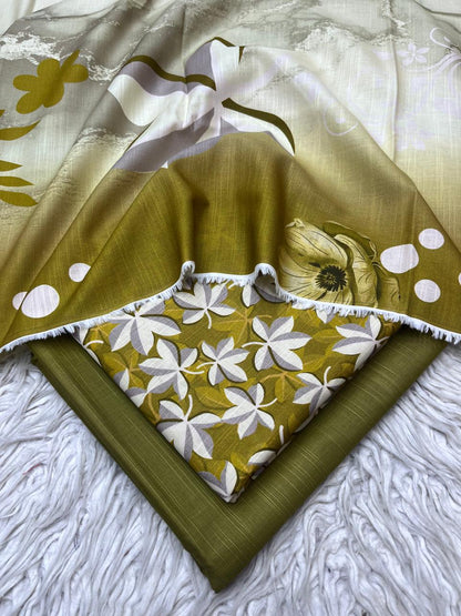 3Pc Slub Khaddar Unstitched Suit Vol-0137