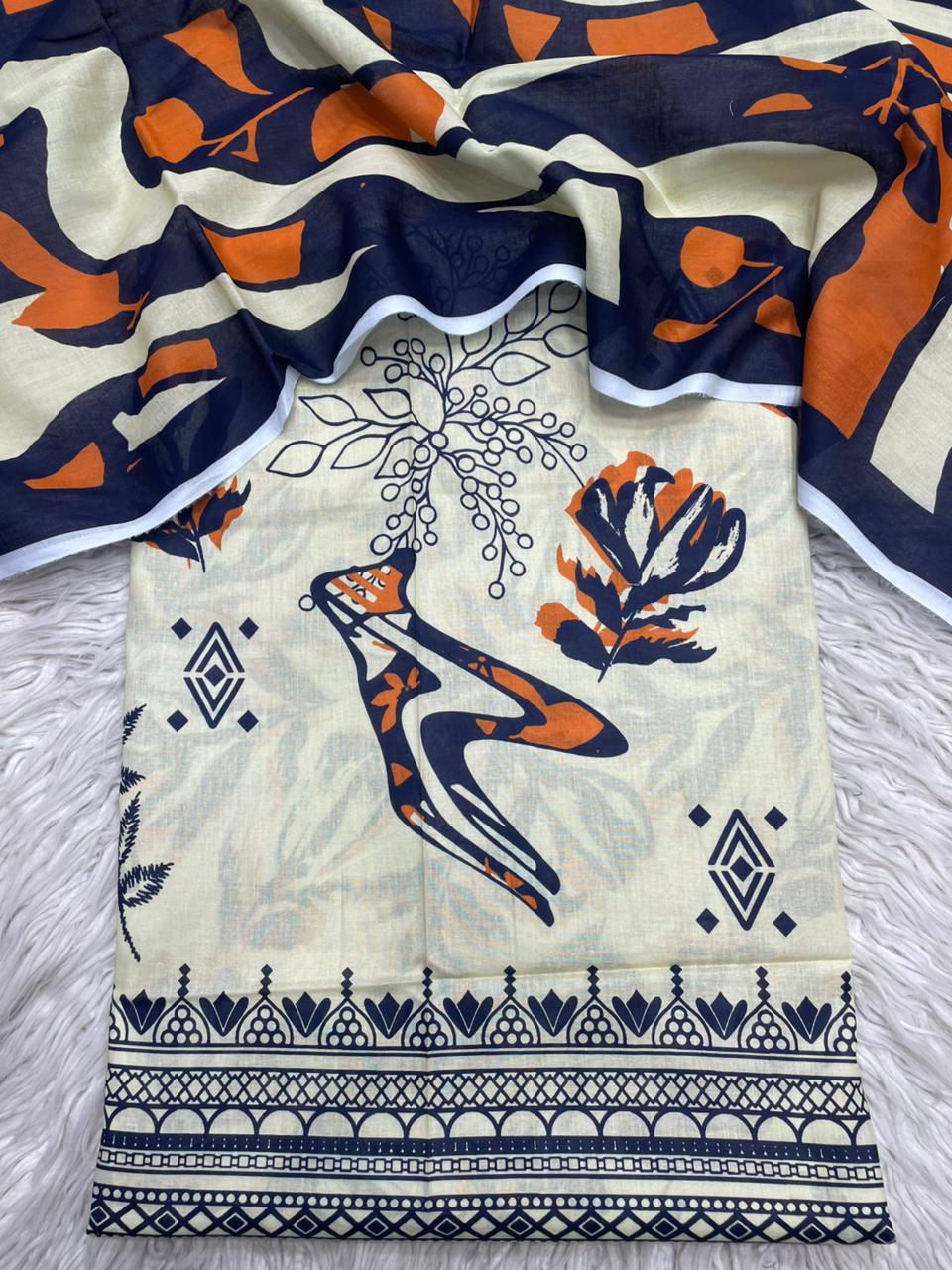2Pc Lawn Kameez & Duppata Printed Suit  Vol-09