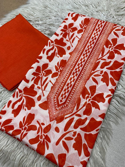 2pc Lawn Kameez & Dyed Trouser Suit Vol-0191
