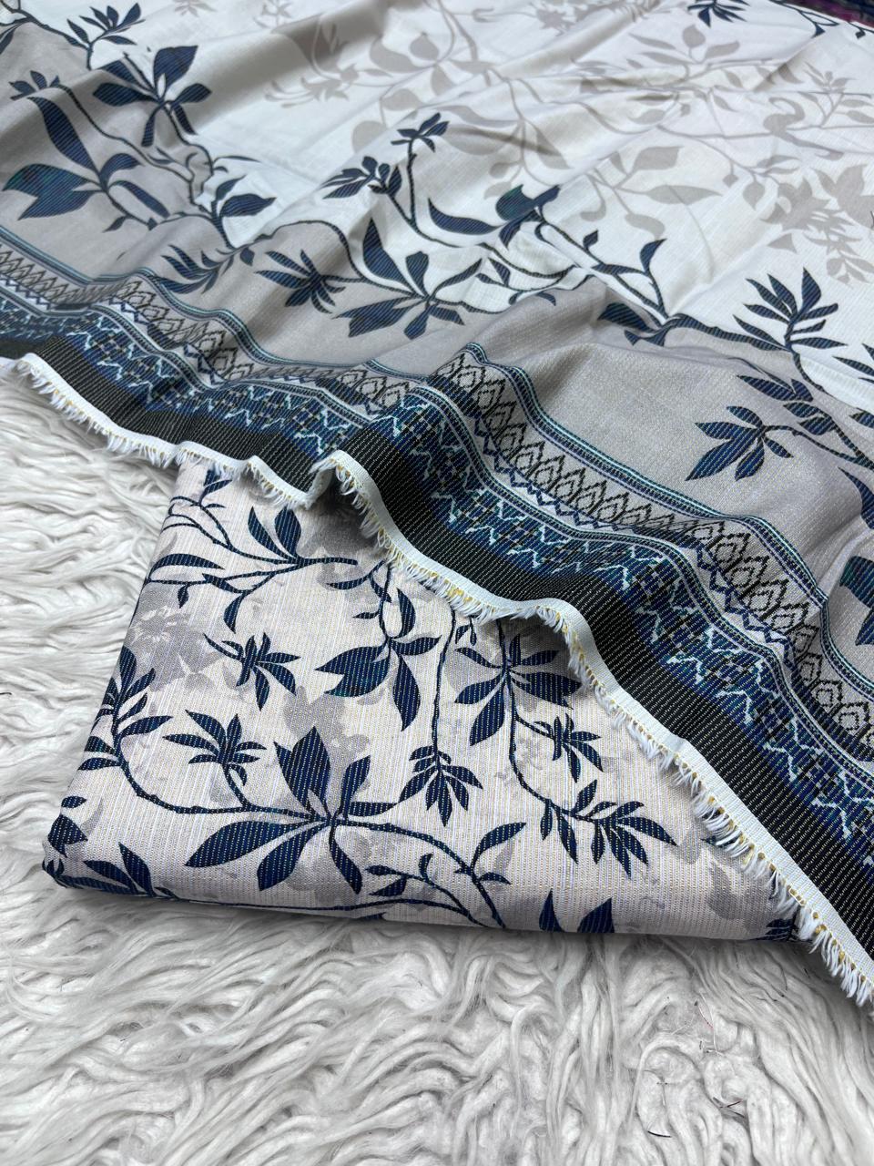 3Pc Chamki Khaddar Allover Unstitched Suit Vol-0136