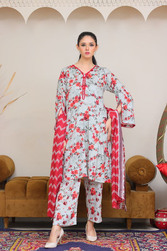 3Pc Supima Lawn Suit  - #41056