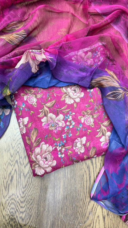 3Pc Luxury Chiffon with Tana Dora - Mystic - Vol-307