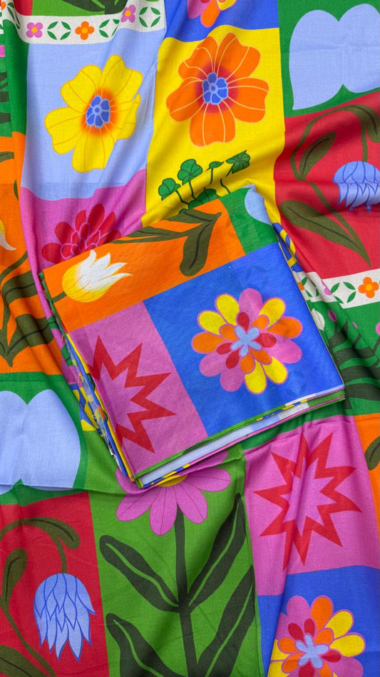 2Pc Lawn Unstitched Suit #37626