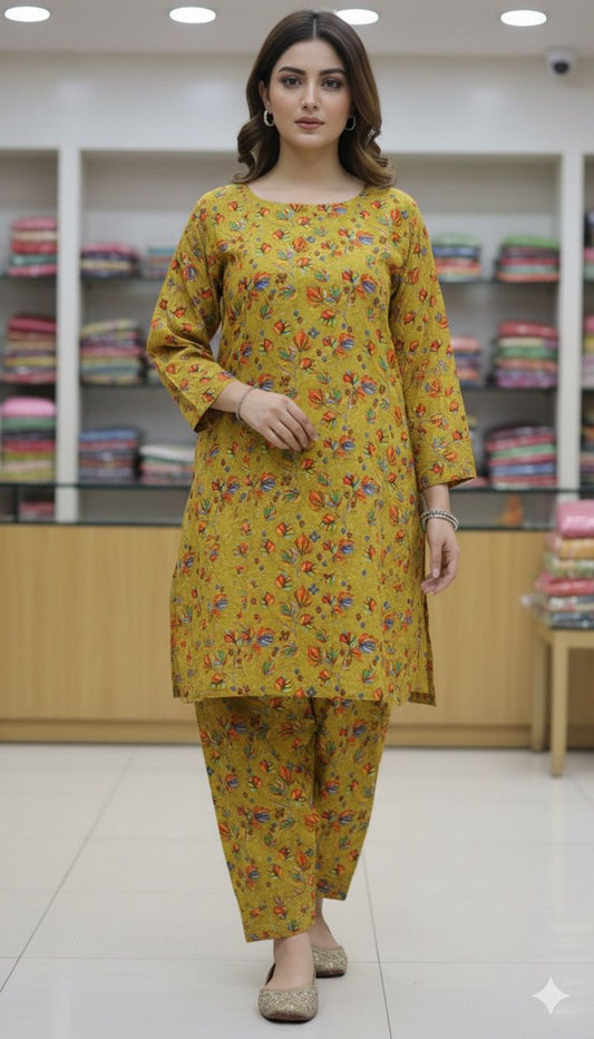 2-Piece Taweera Cotton Allover Suit D-40815