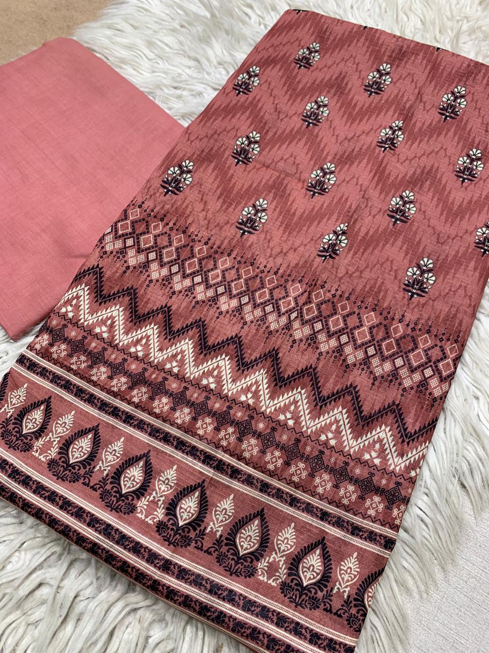 2pc Sapphire Lawn Bana Dora Kameez & Dyed Trouser Suit Vol-0184