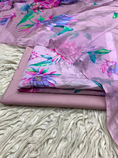 90x88 3Pc Premium Lawn Suit Vol-0020