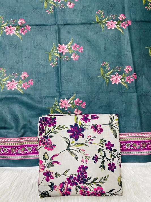 3Pc Slub Khaddar Allover Suit - 0102