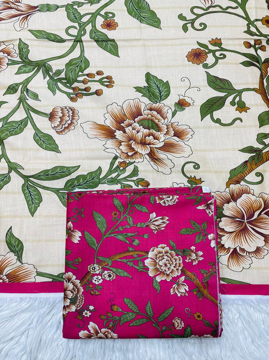 3Pc Slub Khaddar Allover Suit - 0102