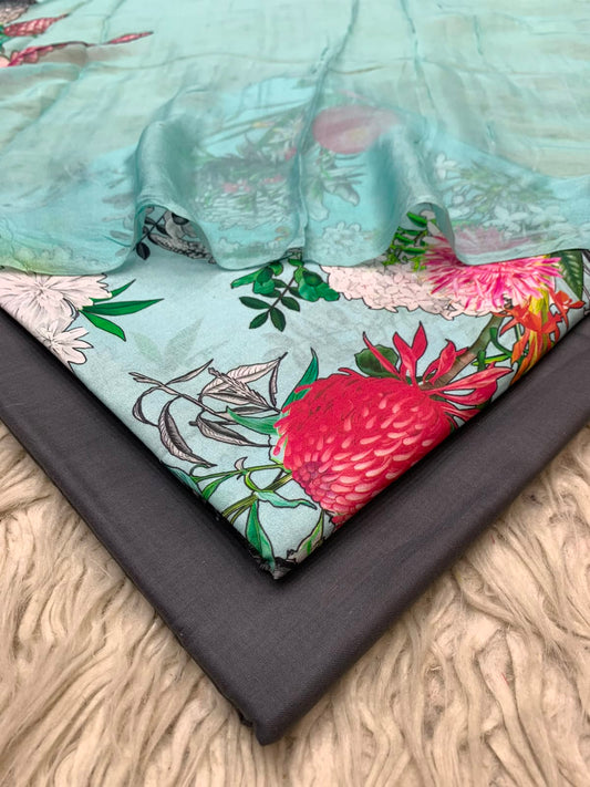 90x88 3Pc Premium Lawn Suit Vol-0020