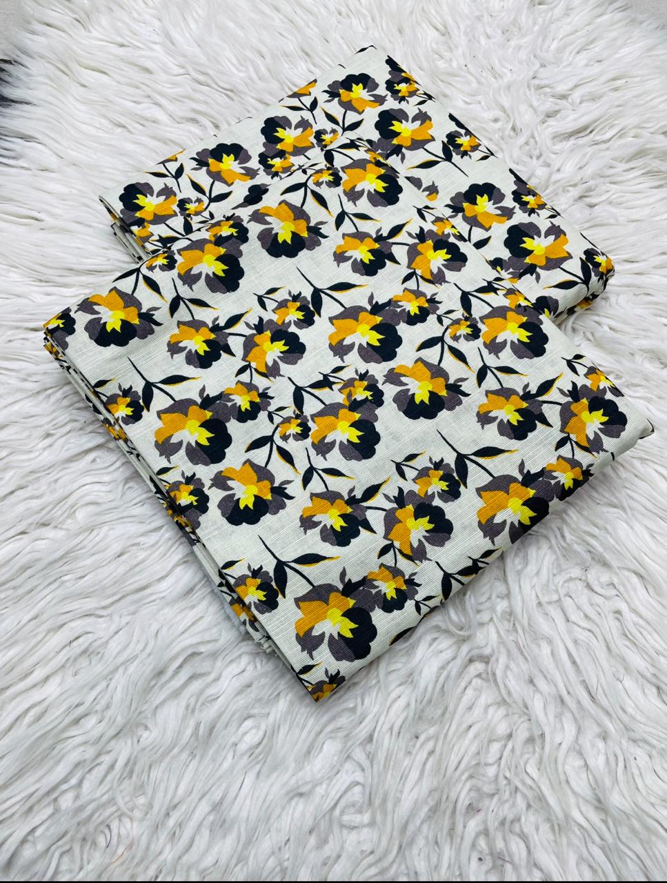 2 PC Slub Khaddar Allover Unstitched Suit Vol-0097