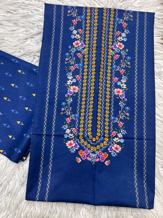 2Pc Supima Lawn Kameez & Trouser Printed Suit  Vol-02