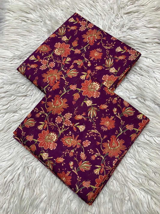 2Pc Supima Lawn Unstitched Suit  Vol-37