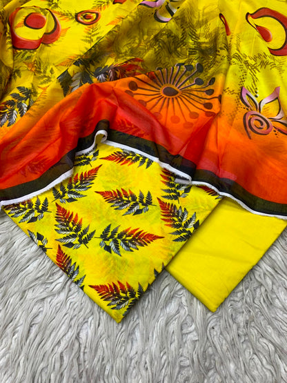 3Pc Lawn Digital Printed Unstitched Suit 15