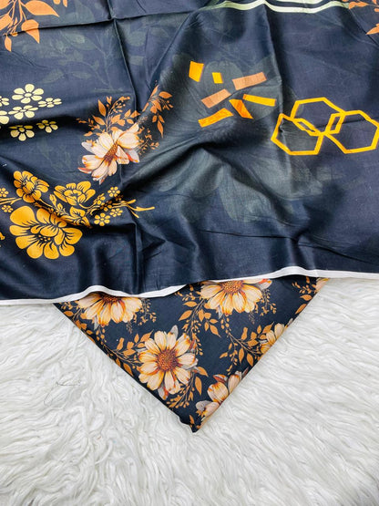 3 PC Linen Allover Unstitched Suit Vol-408