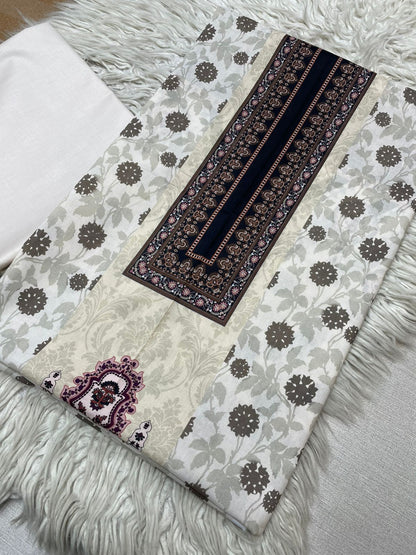 2Pc Bin Noor Fab Lawn Kameez & Dyed Trouser Suit Vol-63