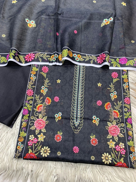 3Pc Sapphire Lawn Digital Printed Unstitched Suit Vol-0202