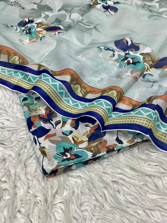 3Pc Sapphire Bana Dora Lawn Suit Vol-0119