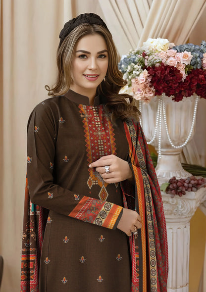 3 PC Bin Noor Fab Shamray Unstitched Suit Vol-0027