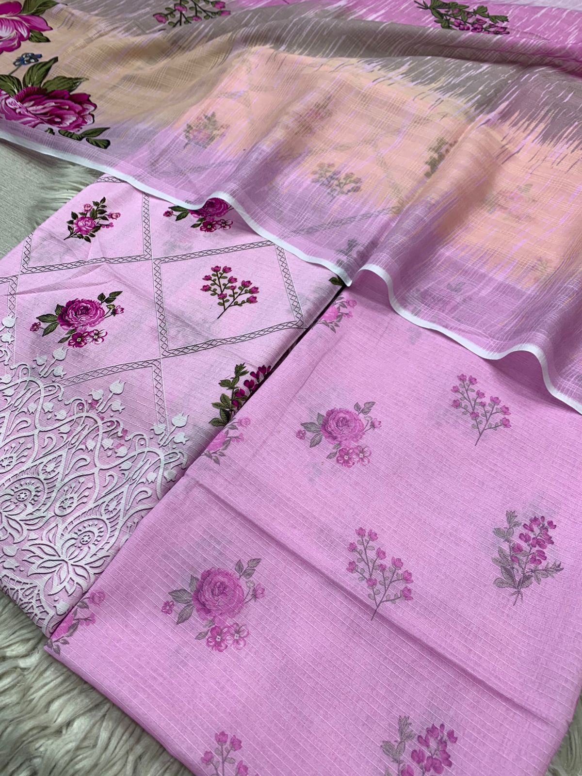 2Pc Lawn Bana Dora Kameez & Duppata Vol-3207