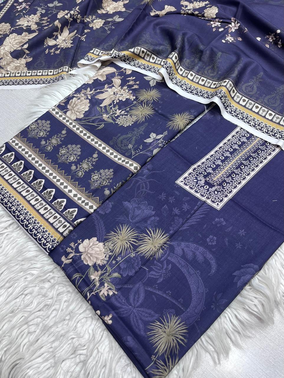 2Pc Linen Kameez & Trouser Suit - 0081