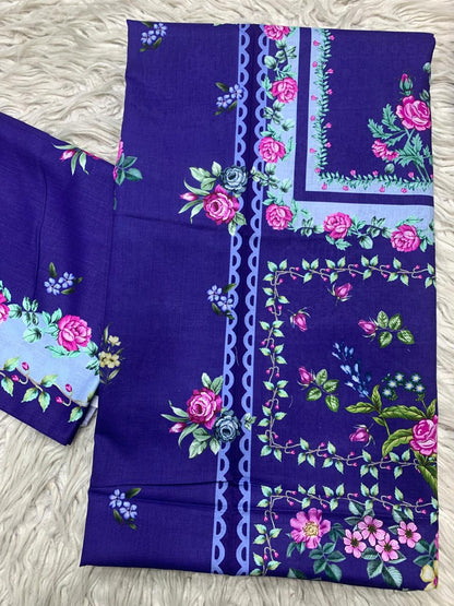 2Pc Supima Lawn Kameez & Trouser Printed Suit  Vol-02
