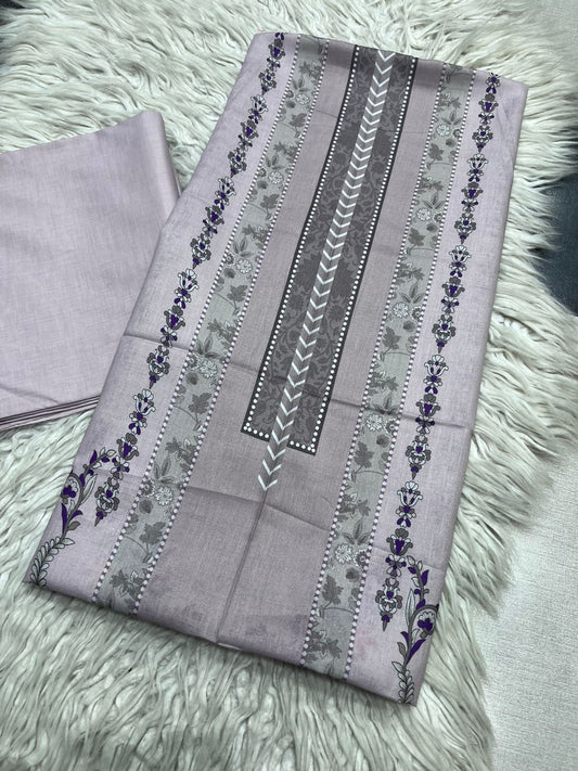 2Pc Lawn Kameez & Plain Trouser Vol-0040