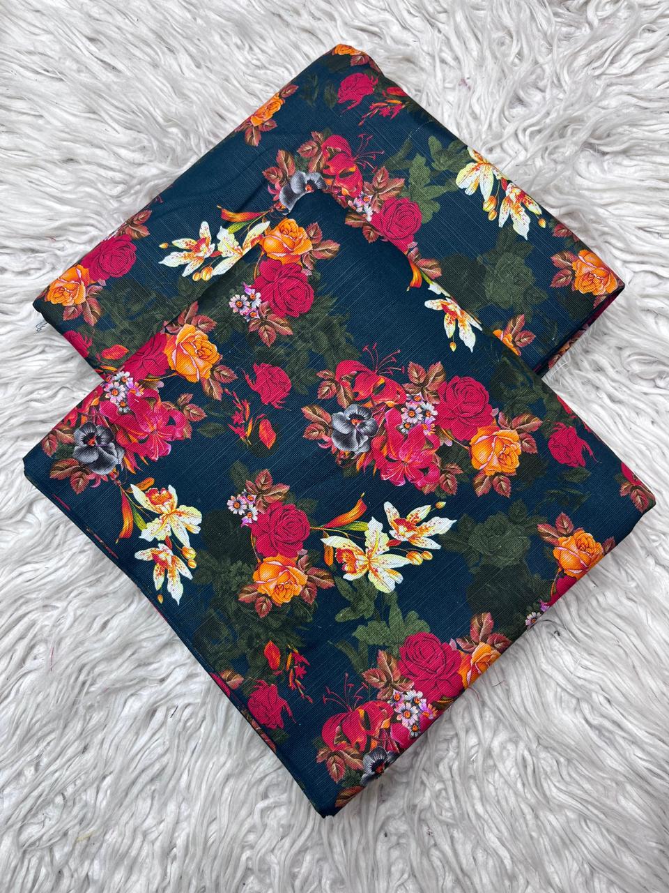 2Pc Slub Khaddar Allover Suit Vol-458