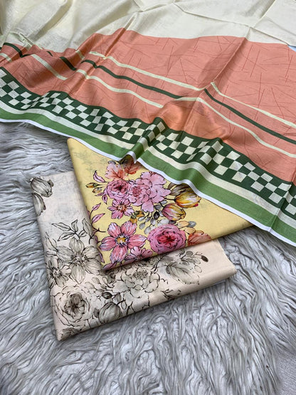 3 Peice Supima Lawn Suit Vol-698