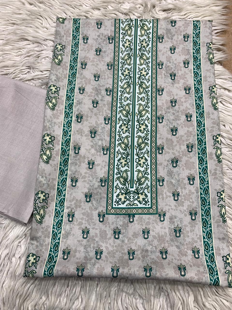2Pc Sapphire Lawn Shirt & Dyed Trouser Unstitched Suit Vol-0200