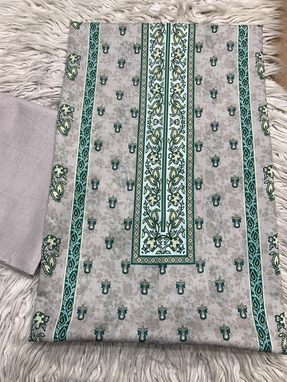 2Pc Sapphire Lawn Shirt & Dyed Trouser Unstitched Suit Vol-0200