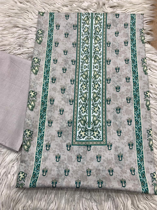2Pc Sapphire Lawn Shirt & Dyed Trouser Unstitched Suit Vol-0200