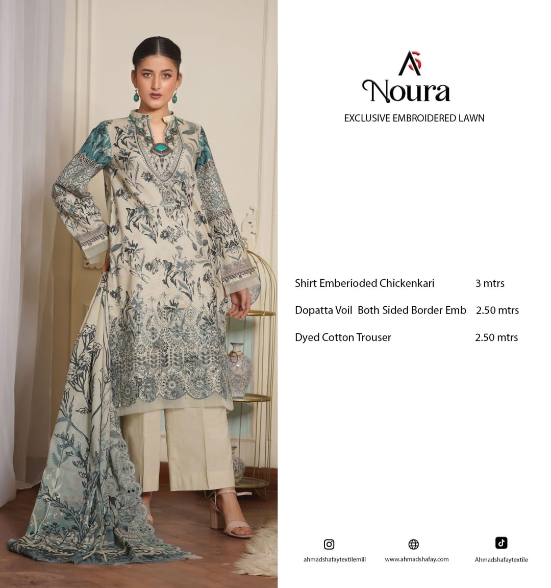 NOURA  EXCLUSIVE EMBROIDERED LAWN  0106