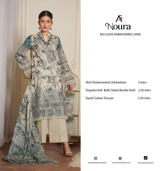 NOURA  EXCLUSIVE EMBROIDERED LAWN  0106