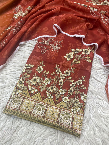 2Pc Printed Lawn Kameez & Dupatta 525
