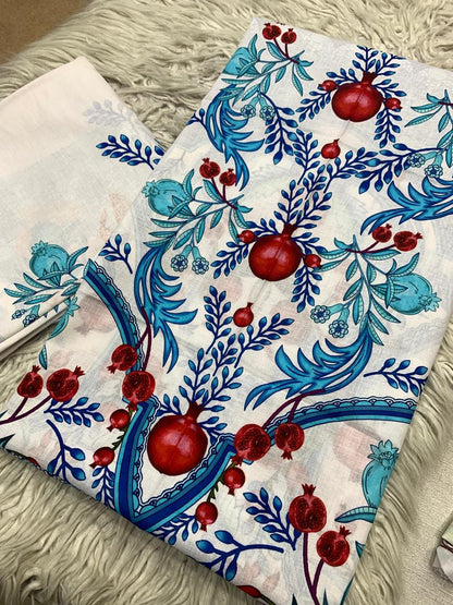 2Pc Supima Lawn Kameez & Trouser Printed Suit  Vol-02