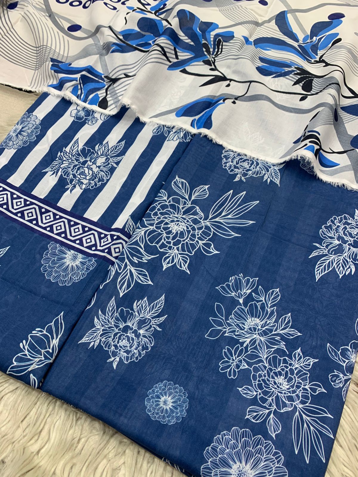 2Pc Supima Lawn Kameez & Duppata Printed Suit  Vol-3213