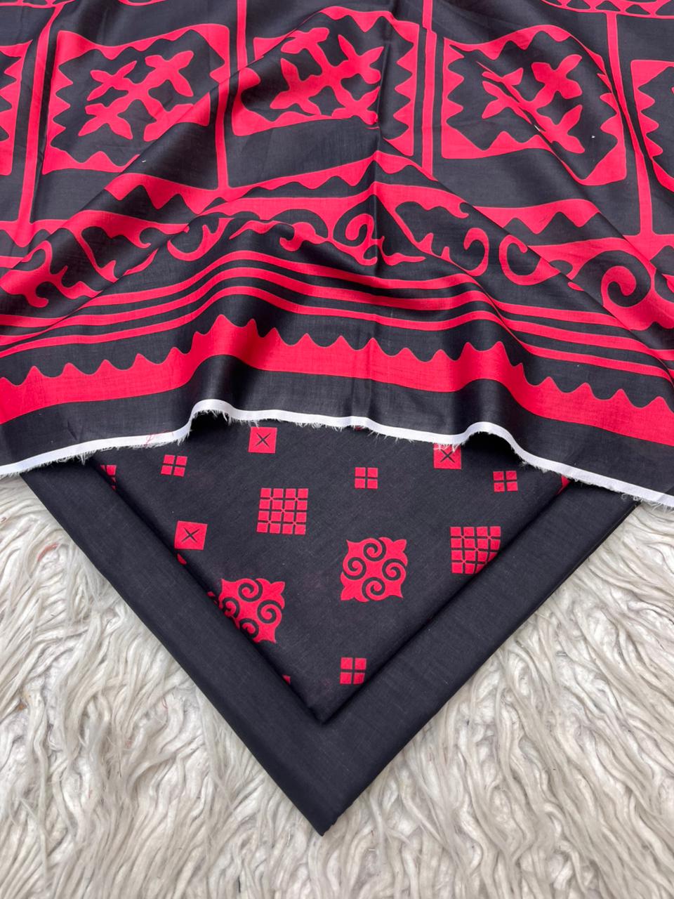 3Pc  Maria.B Lawn Digital Printed Unstitched Suit Vol-0221