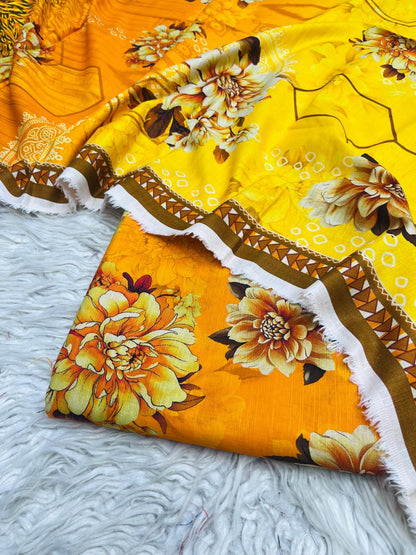 3Pc Slub Khaddar Unstitched Suit Vol-458