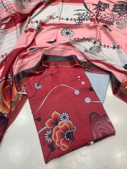 3Pc Lawn Digital Printed Unstitched Suit 24099