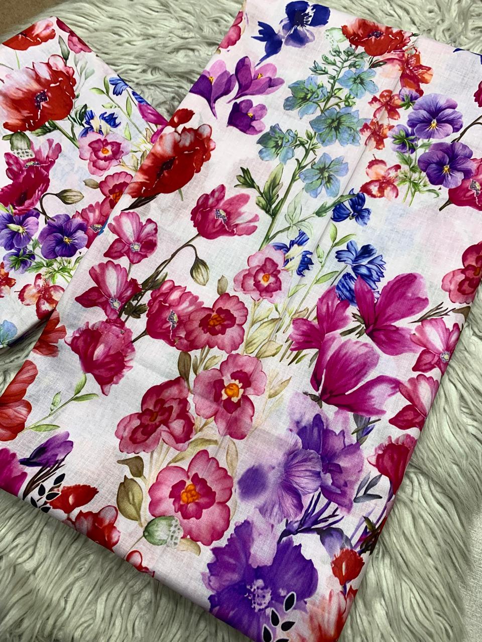 2Pc Supima Lawn Kameez & Trouser Printed Suit  Vol-02