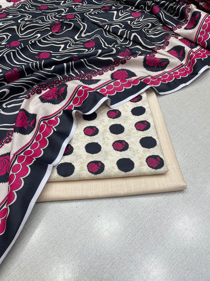 3Pc Slub Khaddar Unstitched Suit 25