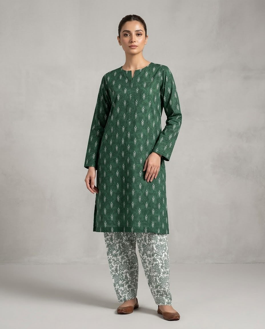 2Pc Sapphire kurta Shalwar Digital Printed Suit 499