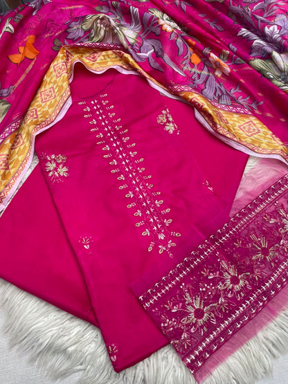 3Piece Embroidered Ricamo Dress
