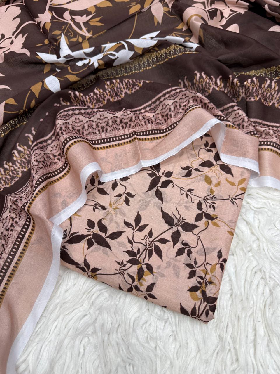 3Pc Civic Lawn Unstitched Suit - #205