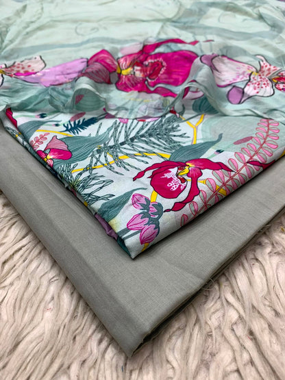 90x88 3Pc Premium Lawn Suit Vol-0020